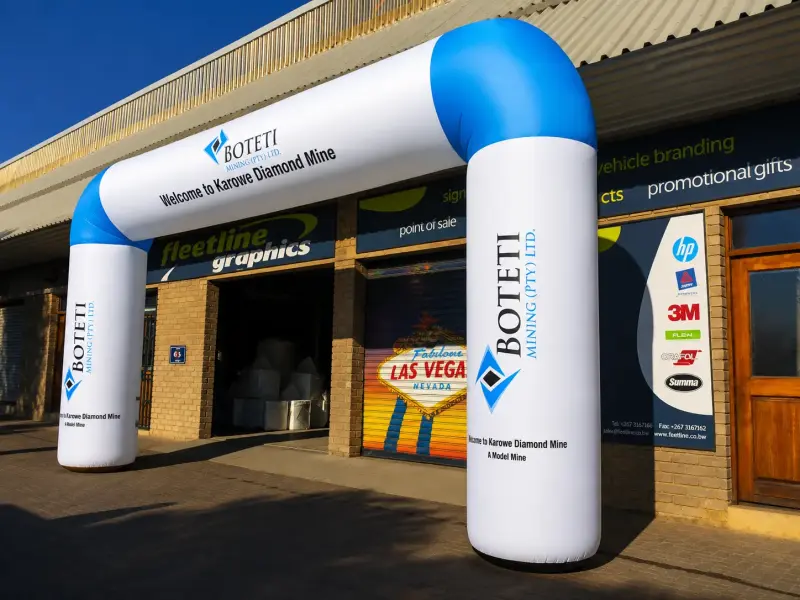 Boteti Mining branded inflatable arch