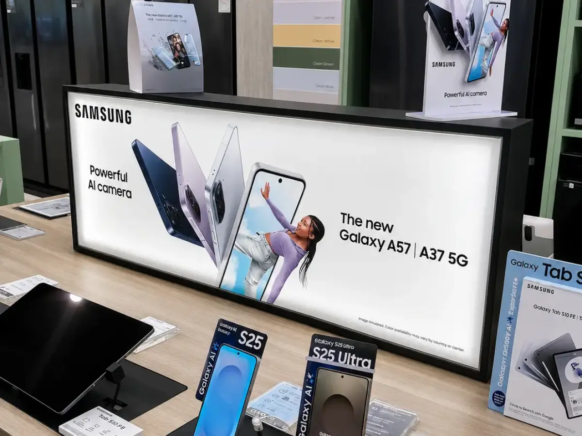 In Store Branding Backlit Pirnt Samsung table top