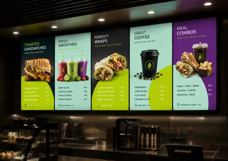 Menu Board Backlit large format digitla print light box