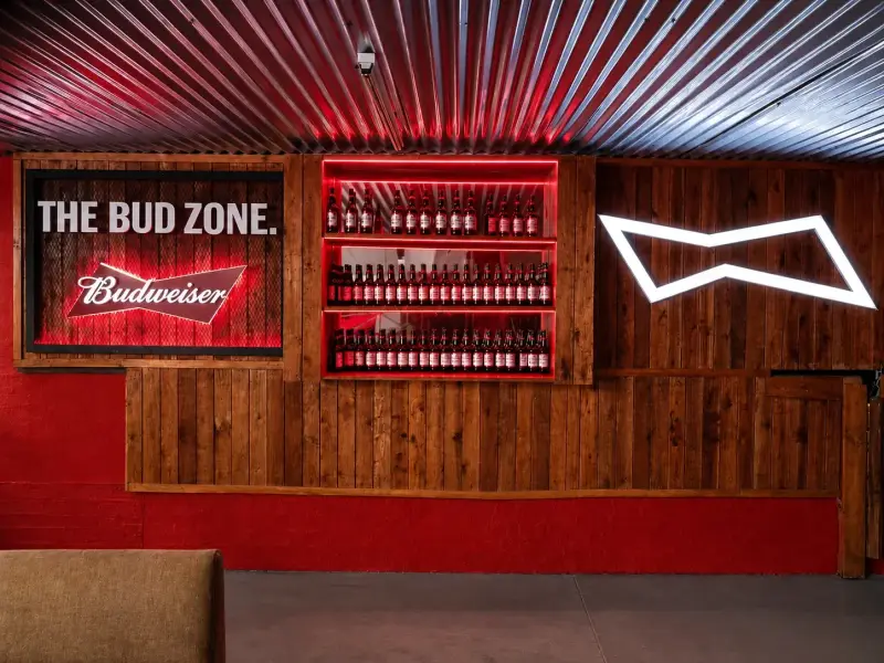 The Bud Zone illuminated Budweiser back-bar display