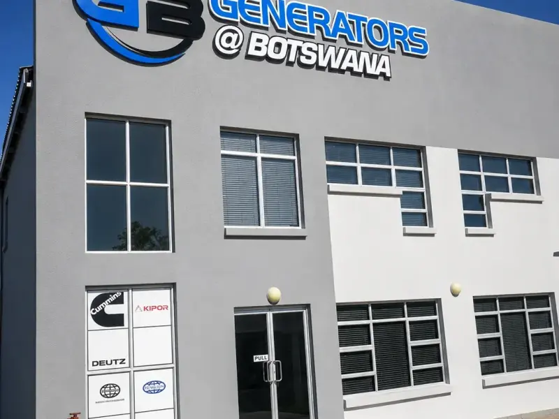 Generators Botswana Cut letters stand off building signage