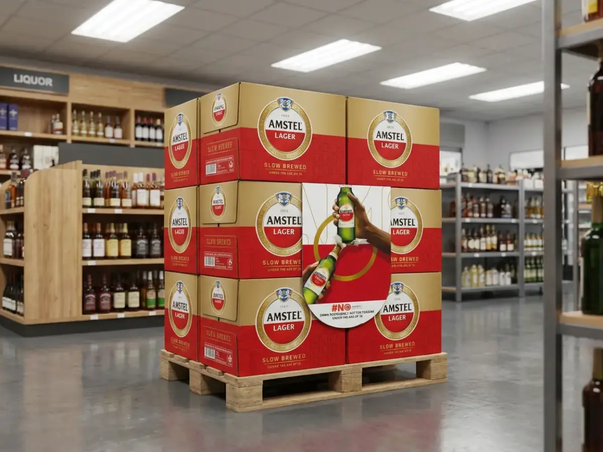Amstel Lager pallet island poster