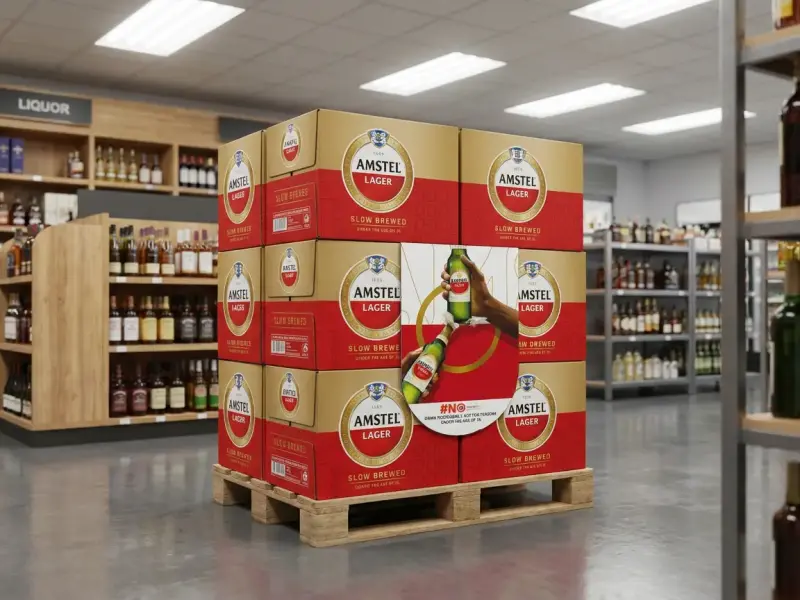 Amstel Lager pallet island poster