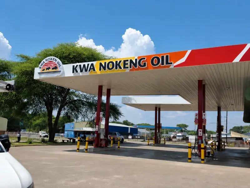Branded forecourt canopy at a Kwena Nokeng Oil fuel station