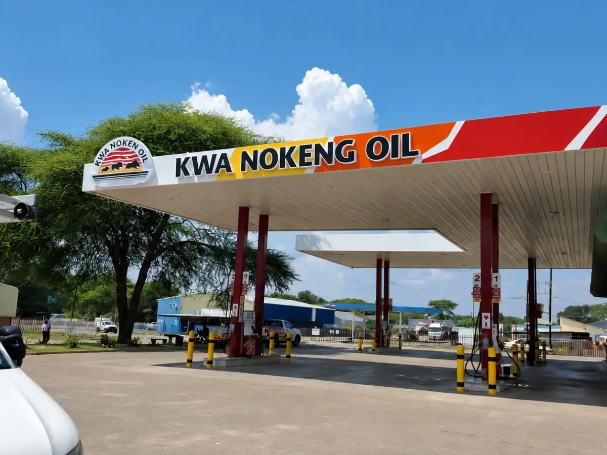 Branded forecourt canopy at a Kwena Nokeng Oil fuel station