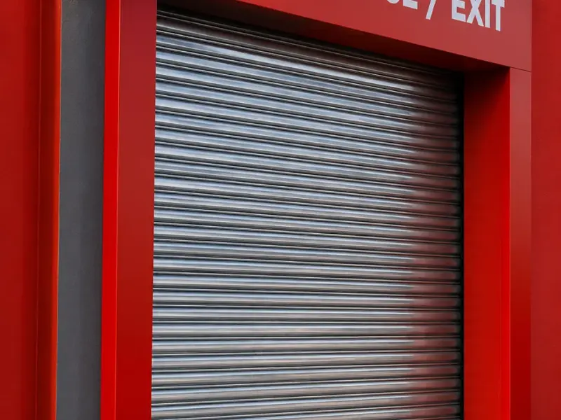 Liquor fascia sign with Entrance and Exit signage on a red building